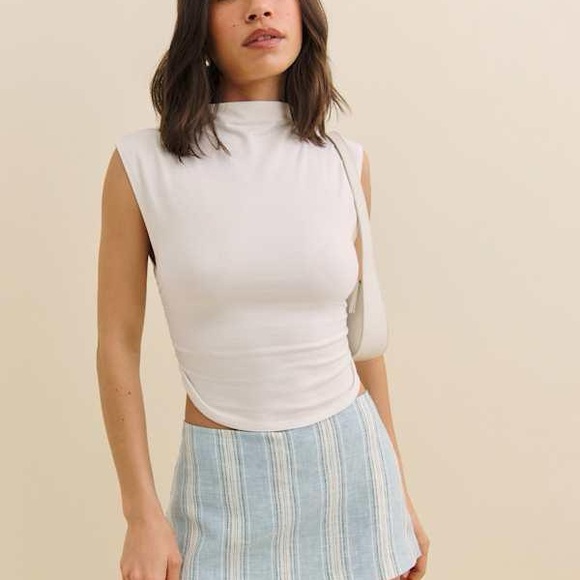 Reformation Blue Linen Mia Skort - Picture 4 of 4